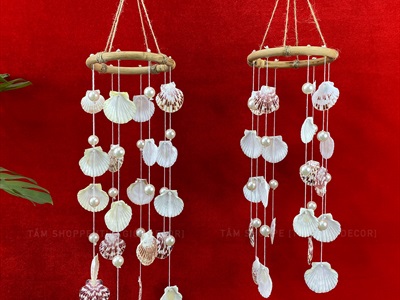 Chuông gió vòng mây sò ngọc [Tự nhiên - không mùi] D45cm CHUONGGIO-03